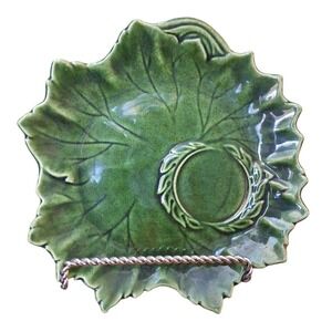 Vintage Woodfield MFG By Steubenville Grape Leaf Golden Fawn Plate 9" Diameter